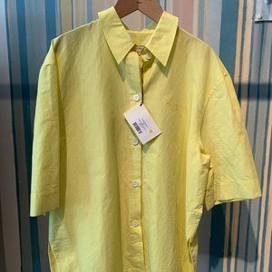Maison Kitsune Short Sleeve Shirt in Lemon